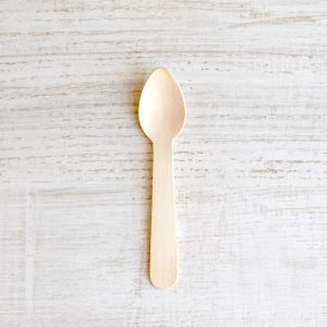 Cucharilla pequeña desechable de madera para fiestas