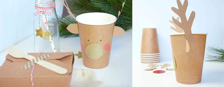 Manualidades para niños navideñas Vaso Reno